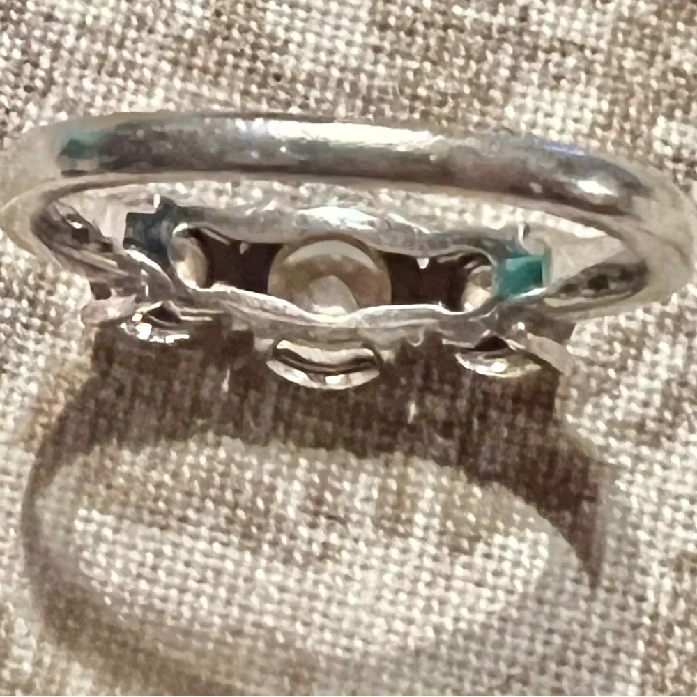 Classic 3-stone Round Cut Moissanite Sterling Silver Wedding/Anniversary Ring